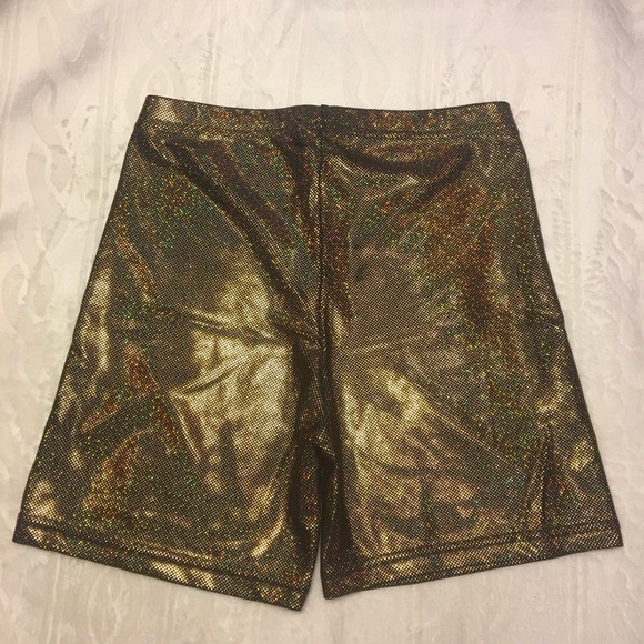 American Apparel Metallic Biker Shorts Gold - Picture 3 of 3